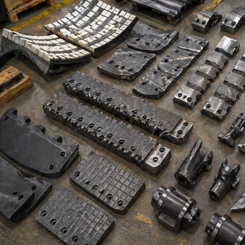 Wear parts for drum reclaimer